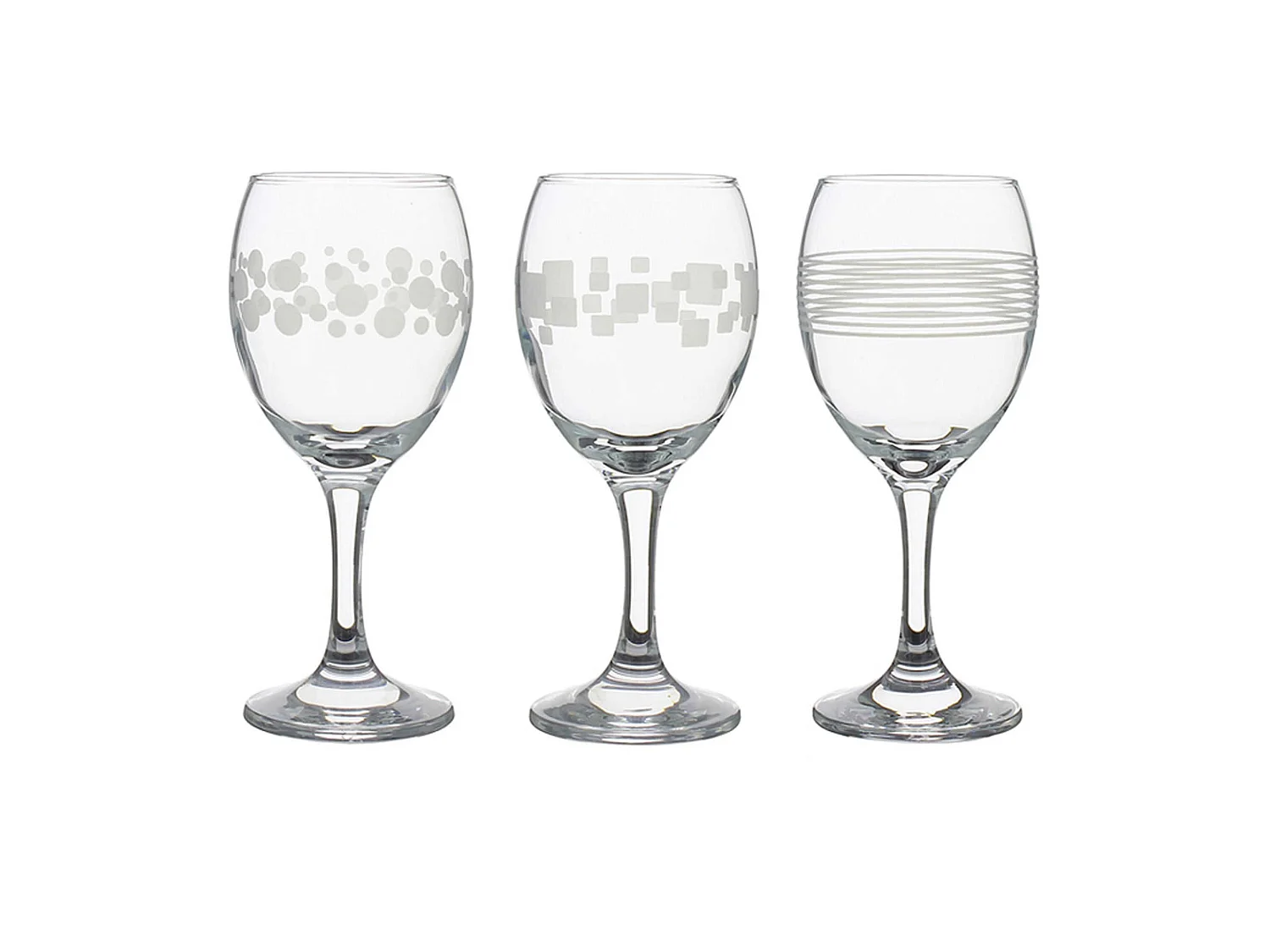 Novastyl - Lot 6 Verres A Pied Vin Graphisme 20.5cl Satine Mat