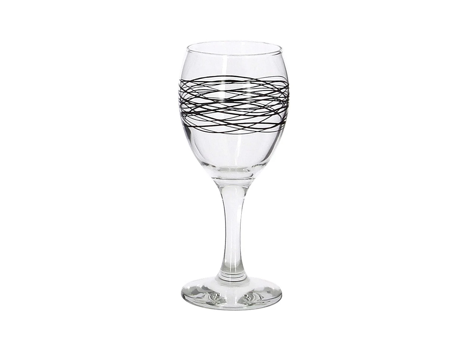 Novastyl - Lot 6 Verres A Pied Serpentin 20.5cl En Verre Avec Ligne Noire