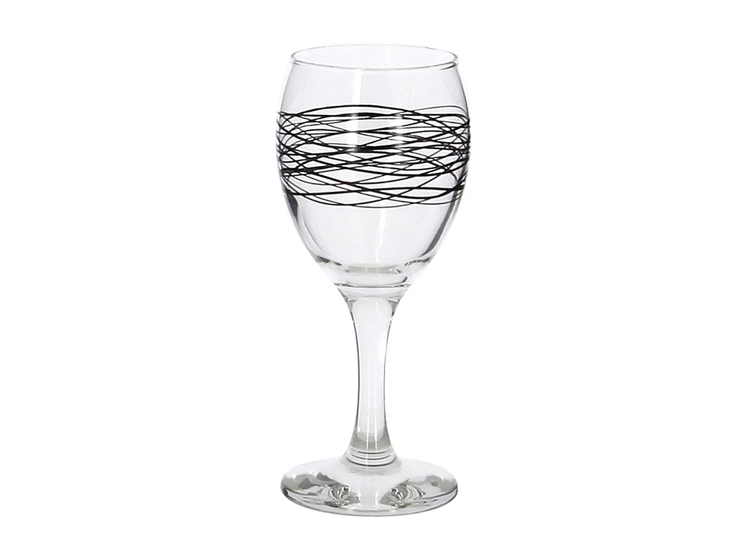 Novastyl - Lot 6 Verres A Pied Serpentin 20.5cl En Verre Avec Ligne Noire