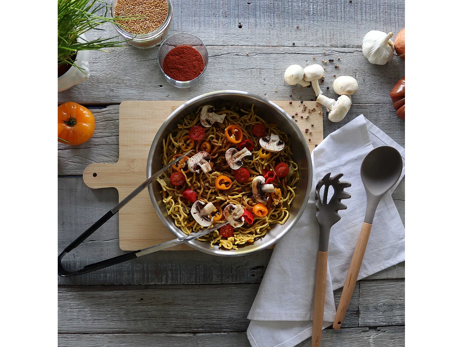 Menastyl - Wok Amovible Iris 28cm En Inox Et Induction