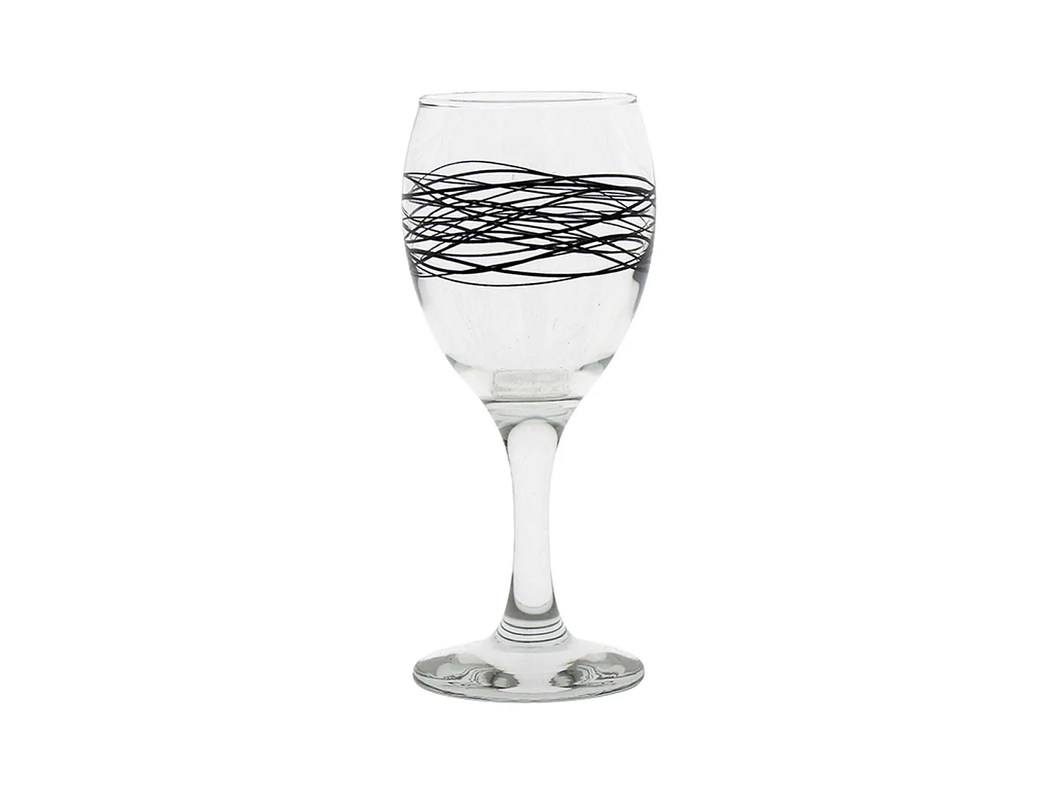 Novastyl - Lot 6 Verres A Pied Serpentin 24.5cl En Verre Avec Ligne Noire
