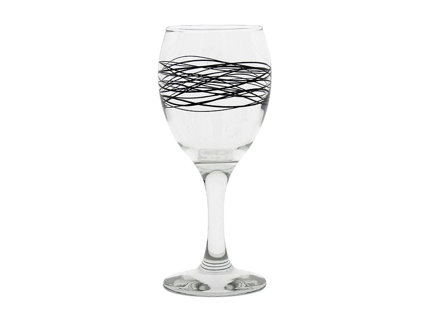 Novastyl - Lot 6 Verres A Pied Serpentin 24.5cl En Verre Avec Ligne Noire
