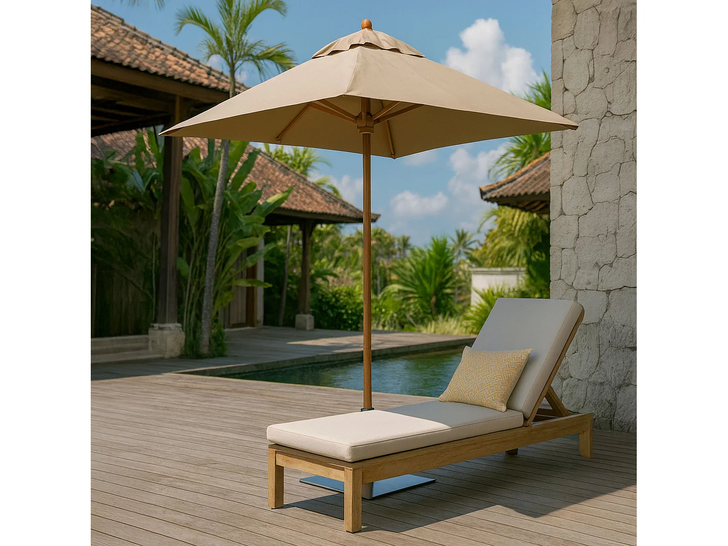 Now's Home - Parasol En Aluminium Et Toile Taupe 200cm