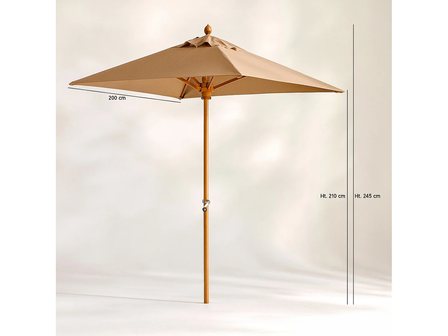 Now's Home - Parasol En Aluminium Et Toile Taupe 200cm
