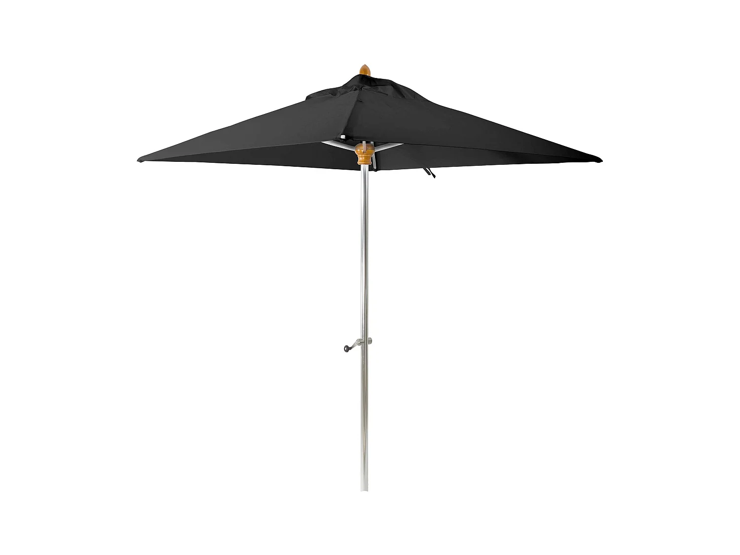 Now's Home - Parasol En Aluminium Et Toile Noire 200cm