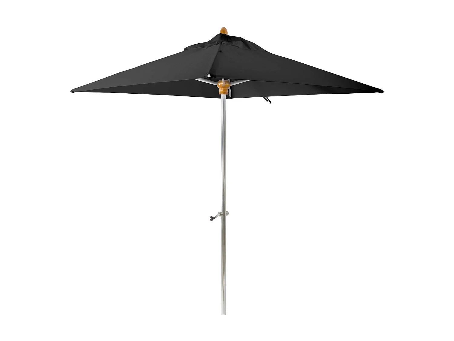 Now's Home - Parasol En Aluminium Et Toile Noire 200cm