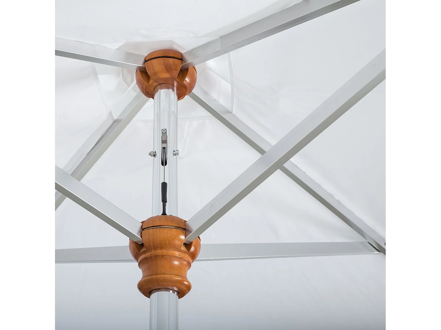 Now's Home - Parasol En Aluminium Et Toile Blanc 200cm