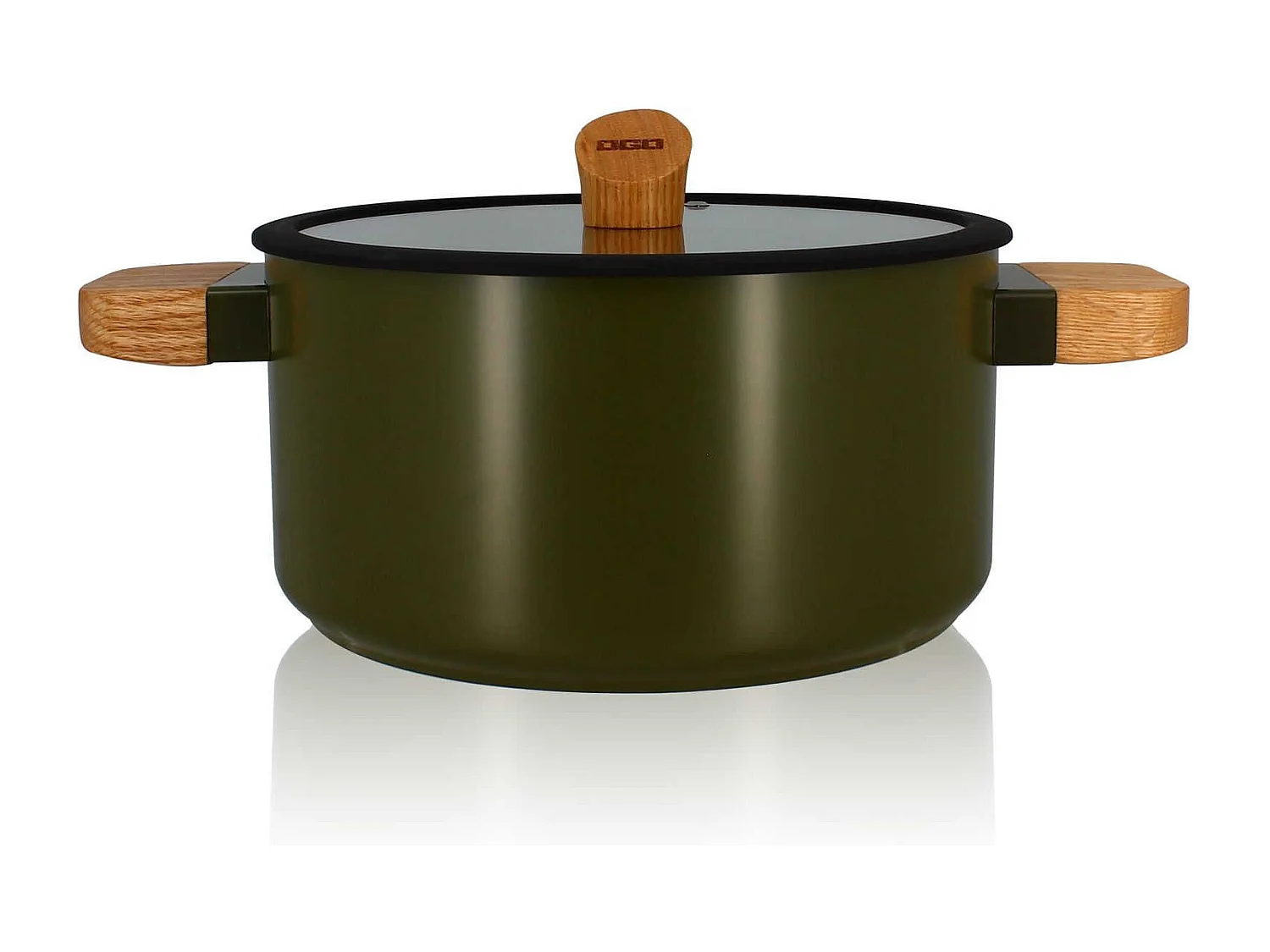 Ogo Living - Faitout Ector 24cm En Aluminium Kaki Avec Manche En Bois