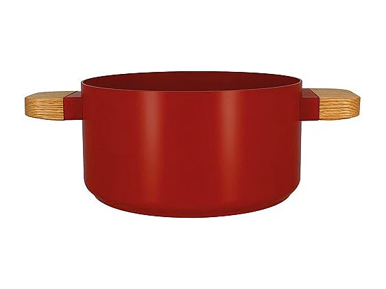Ogo Living - Faitout Ector 24cm En Aluminium Paprika Avec Manche En Bois