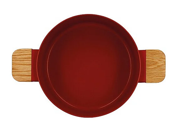 Ogo Living - Faitout Ector 24cm En Aluminium Paprika Avec Manche En Bois