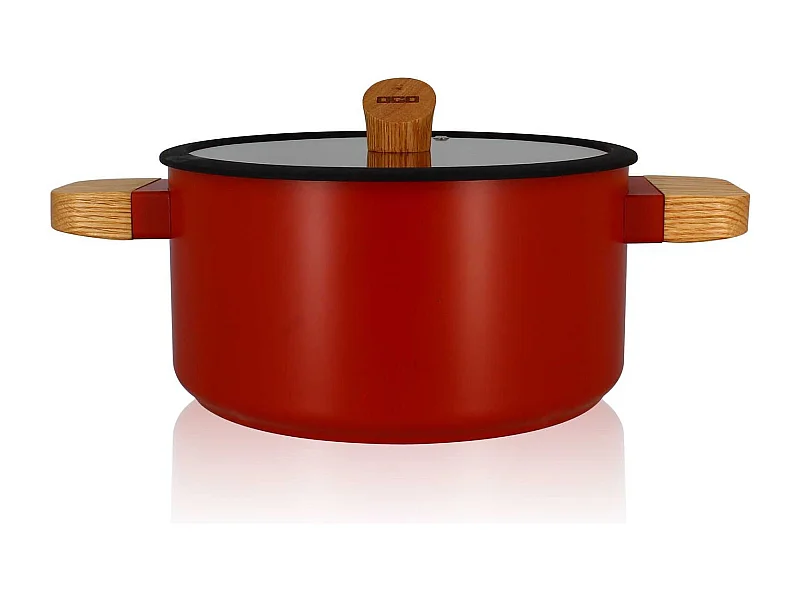 Ogo Living - Faitout Ector 24cm En Aluminium Paprika Avec Manche En Bois