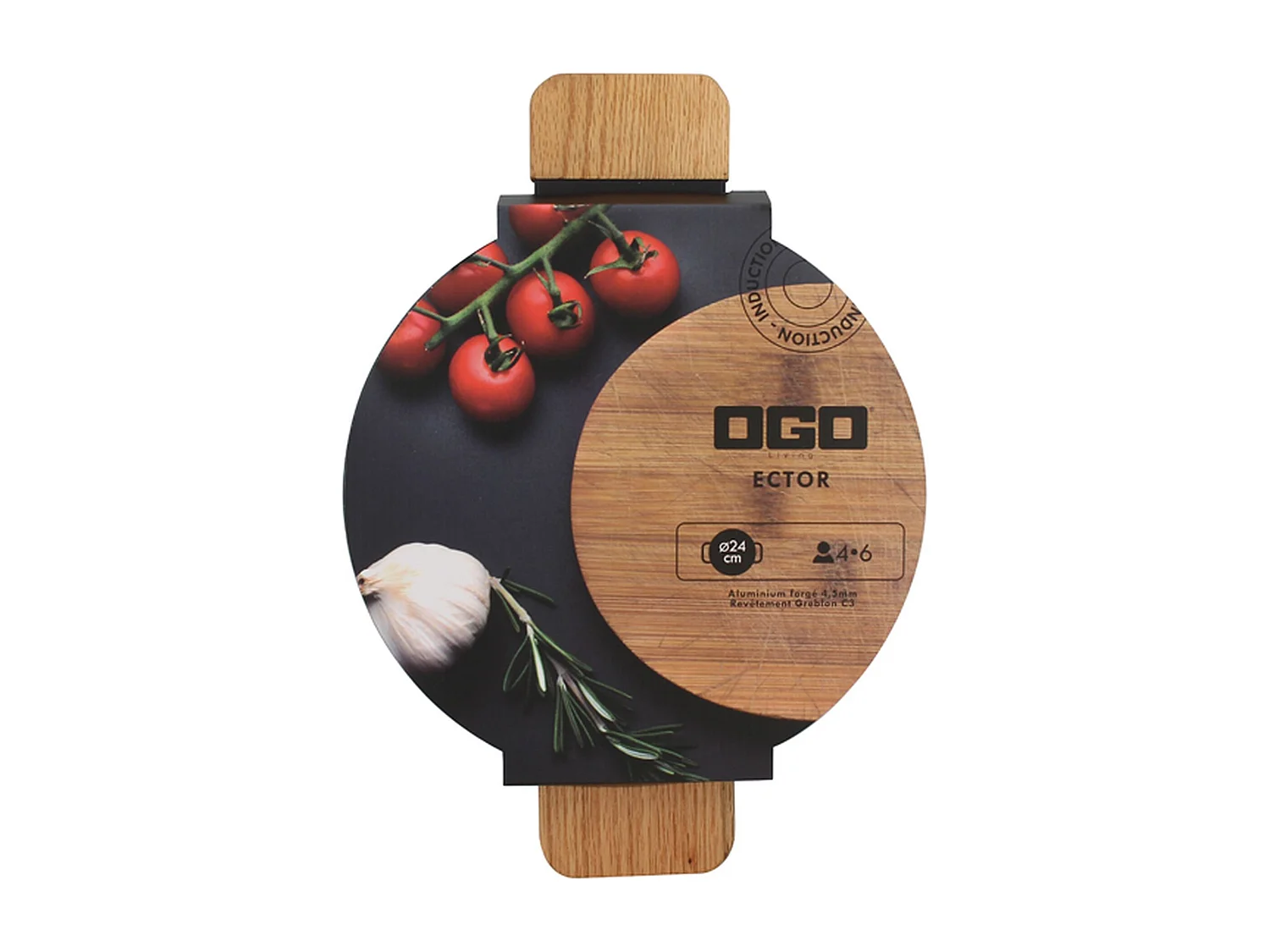 Ogo Living - Faitout Ector Induction En Aluminium Et Bois 24 Cm