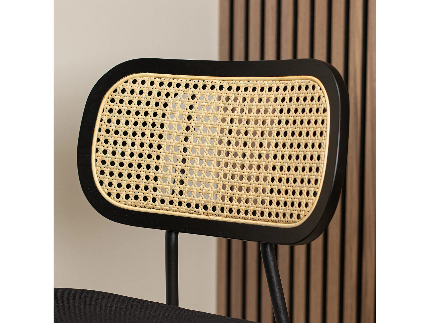 Now's Home - Lot De 2 Chaises De Bar En Bois Et Velours Noir