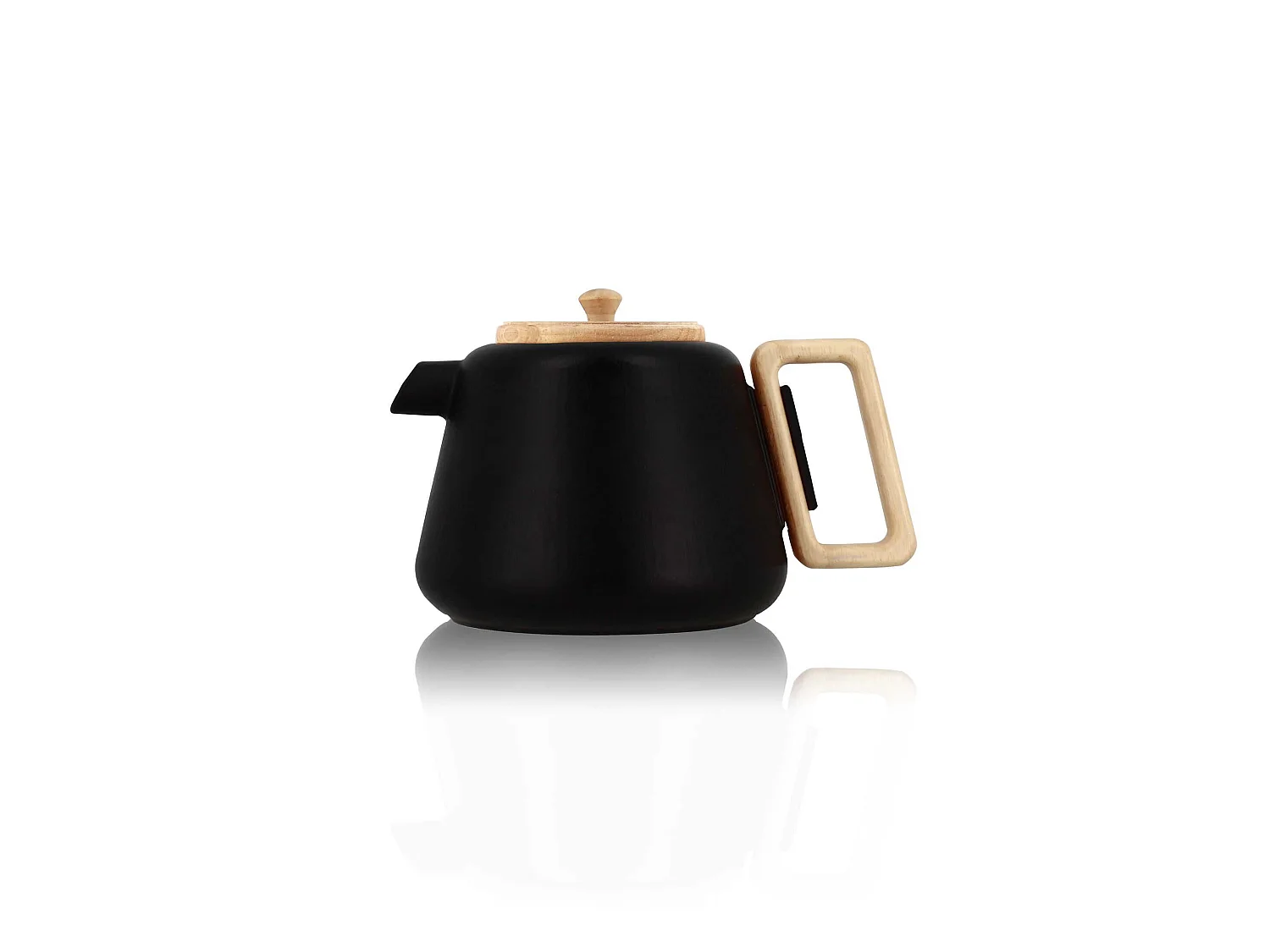 Ogo Living - Theiere Viggo 1000ml En Fonte Noir Avec Poignee Couvercle Bois