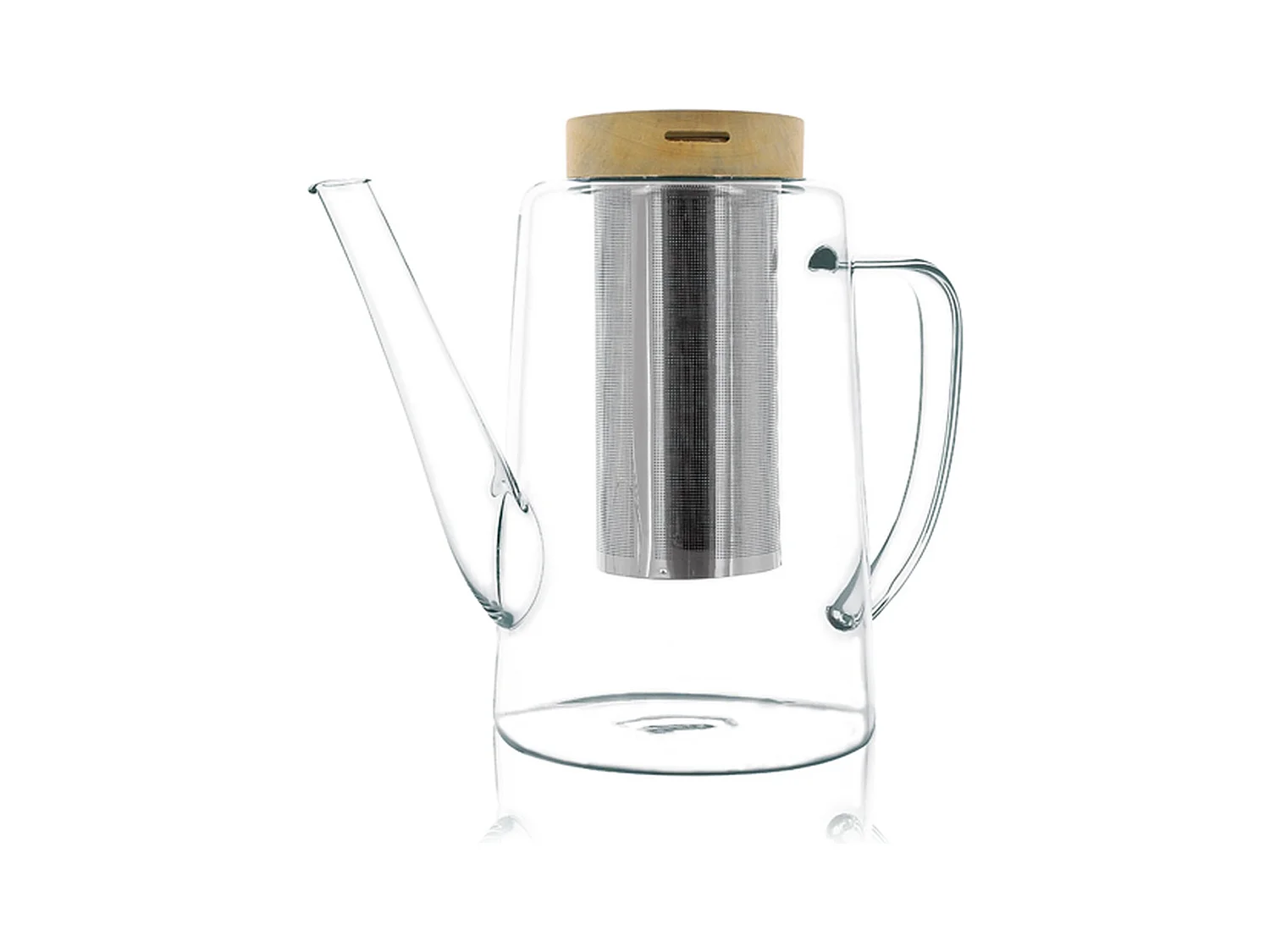 Ogo Living - Theiere Gustave 1200ml En Verre Borosilicate Et Couvercle Bois