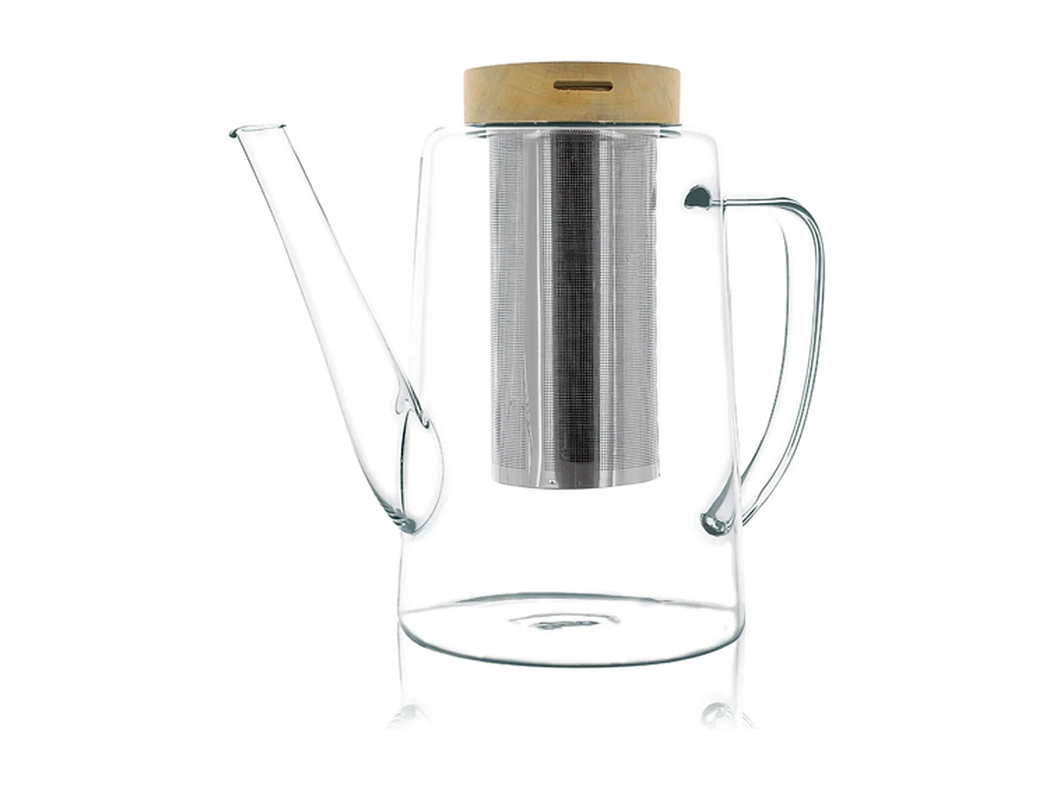 Ogo Living - Theiere Gustave 1200ml En Verre Borosilicate Et Couvercle Bois