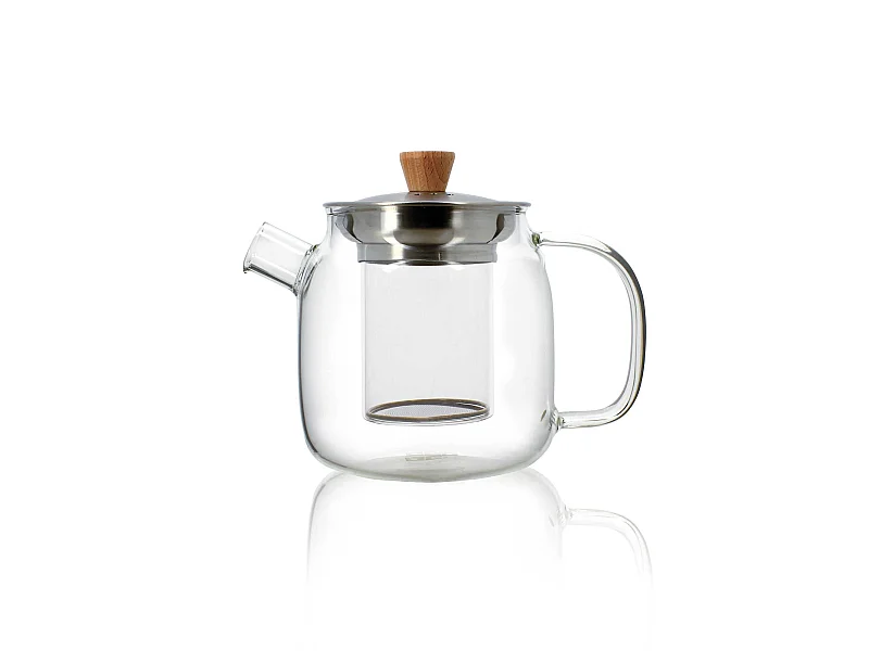 Ogo Living - Theiere Oscar 550ml En Verre Borosilicate Et Inox