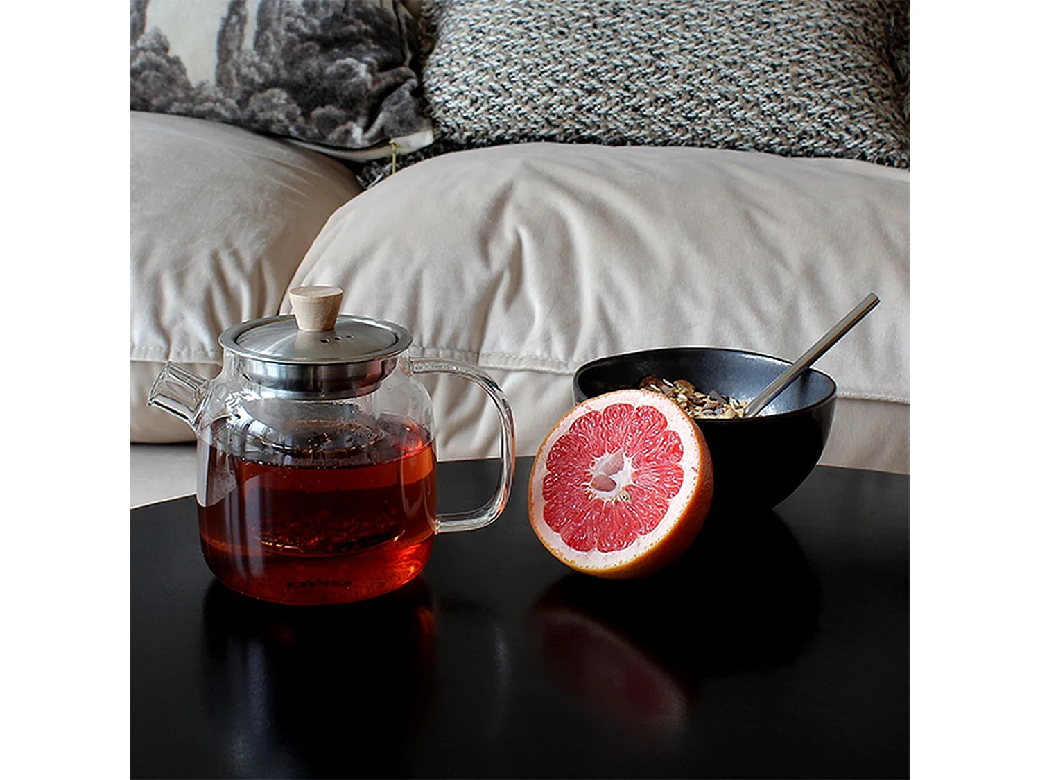 Ogo Living - Theiere Oscar 550ml En Verre Borosilicate Et Inox