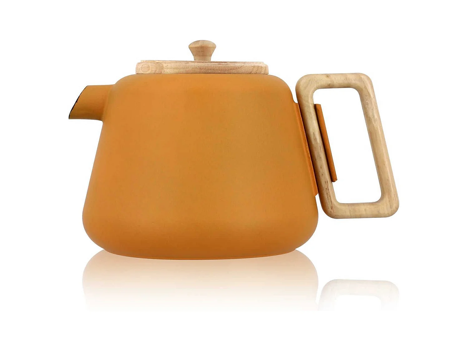 Ogo Living - Theiere Viggo 1000ml En Fonte Jaune Avec Poignee Couvercle Bois