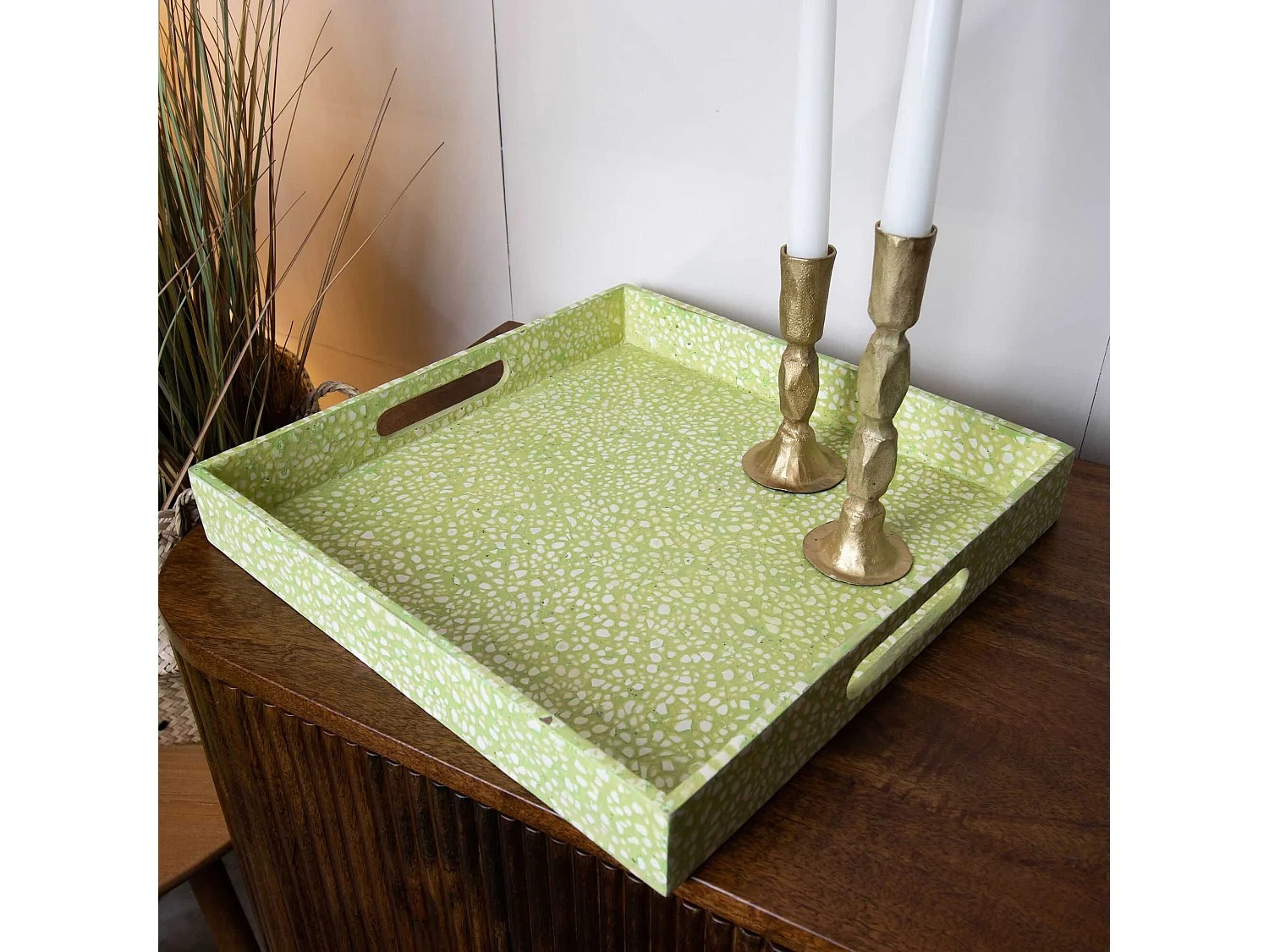 Now's Home - Plateau En Coquilles D' Oeuf Vert 35x35x5cm Tulum