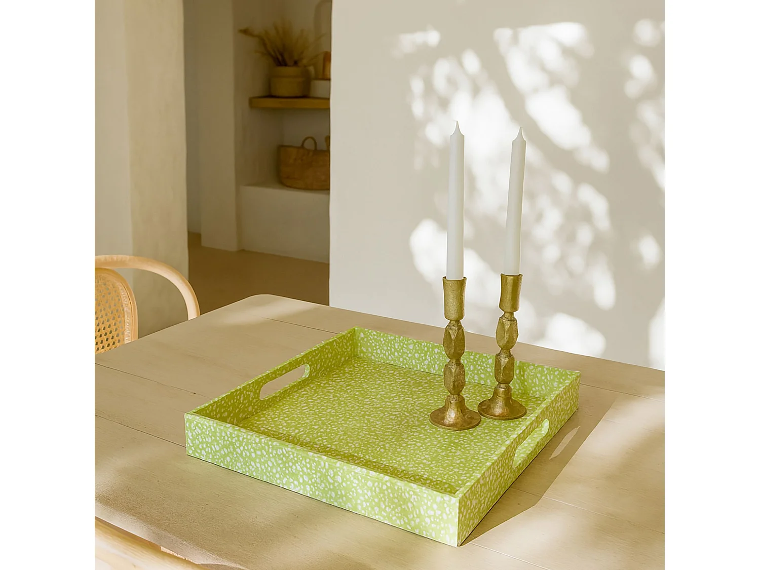 Now's Home - Plateau En Coquilles D' Oeuf Vert 35x35x5cm Tulum