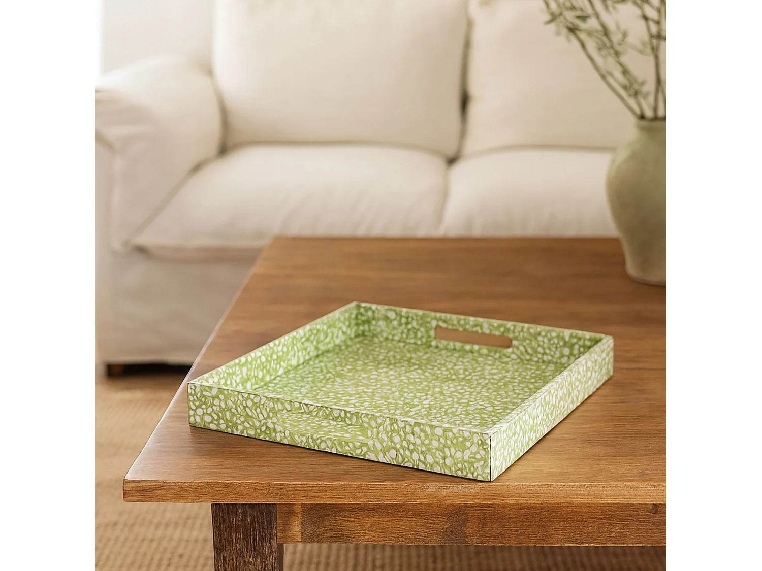 Now's Home - Plateau En Coquilles D' Oeuf Vert 35x35x5cm Tulum