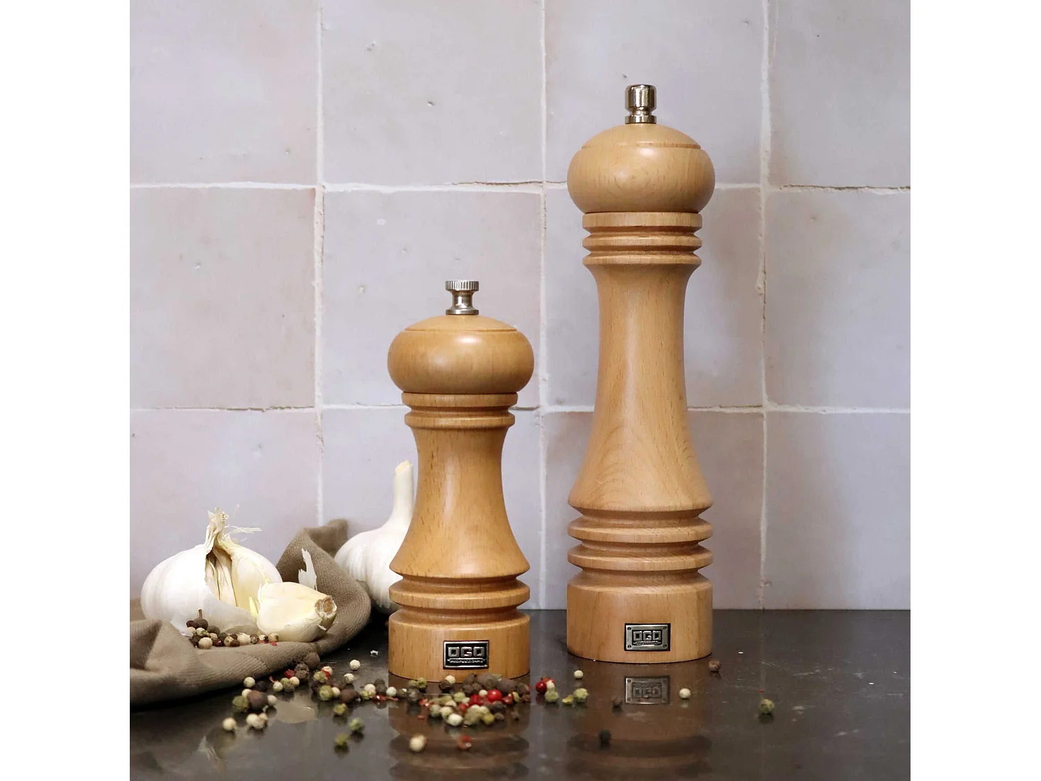 Ogo Living - Moulin A Poivre En Bois Naturel 23 Cm Professionnel