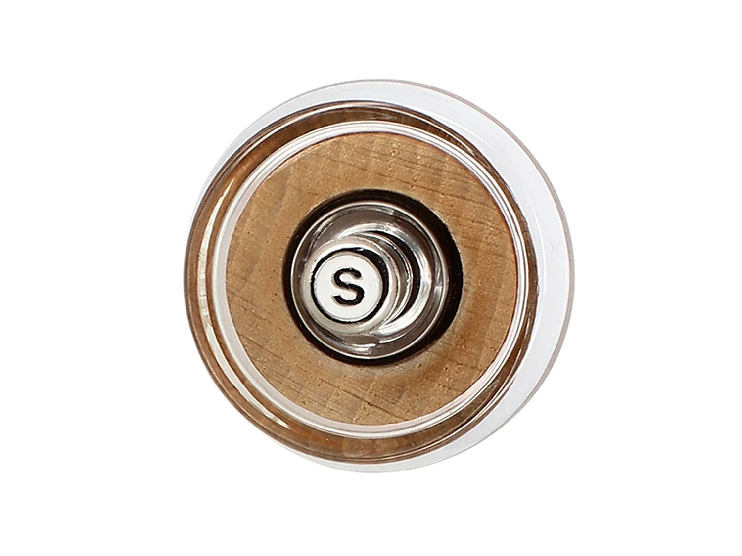 Ogo Living - Moulin A Sel 8.5cm En Bois De Hetre Effet Cuir Blanc