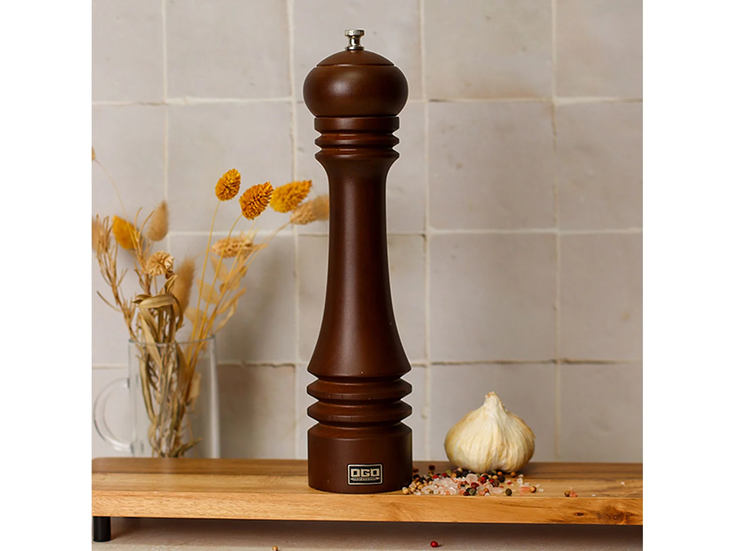 Ogo Living - Moulin A Sel Chocolat En Bois 30 Cm Professionnel