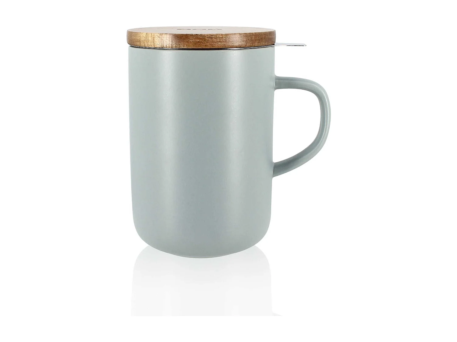 Ogo Living - Tisaniere Juliet Perle En Gres Et Couvercle En Acacia  De 475 Ml Ogo