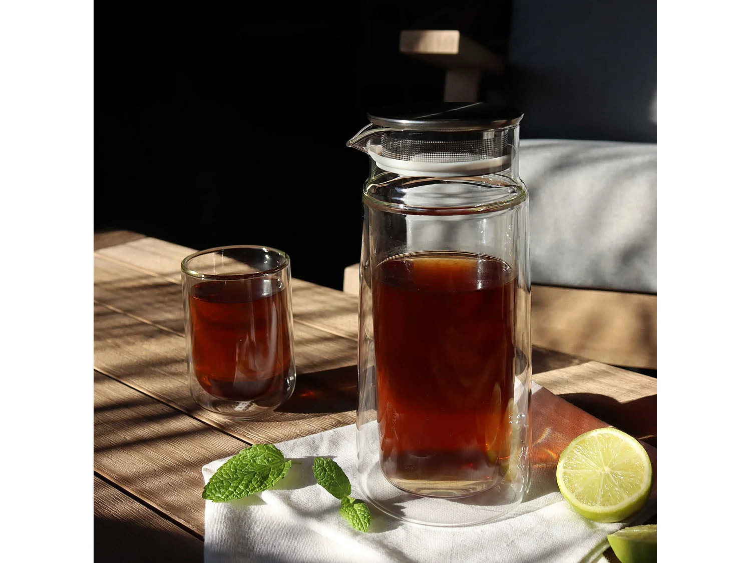 Ogo Living - Carafe Viktor Double Paroi 650ml Couvercle Infuseur