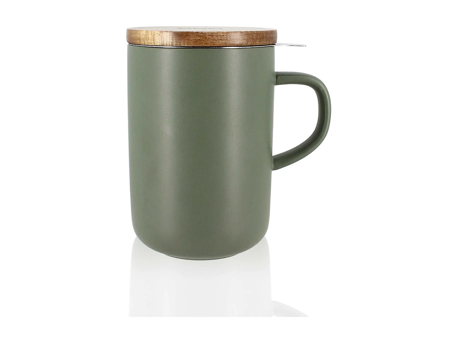 Ogo Living - Tisaniere Juliet Amande En Gres Et Couvercle En Acacia  De 475 Ml Ogo