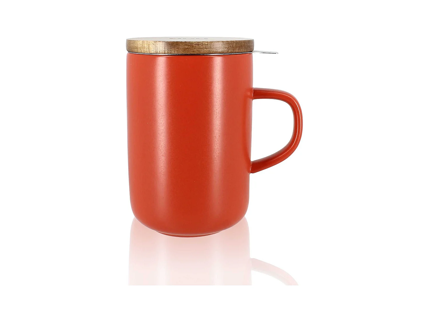 Ogo Living - Tisaniere Juliet Paprika En Gres Et Couvercle En Acacia  De 475 Ml