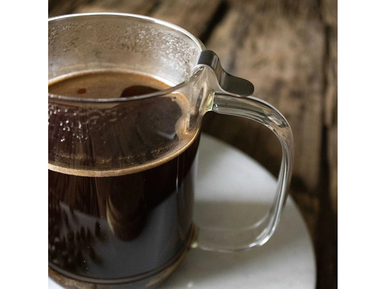 Ogo Living - Mug Cafe Presse Romeo 450ml En Verre Avec Couvercle Bois