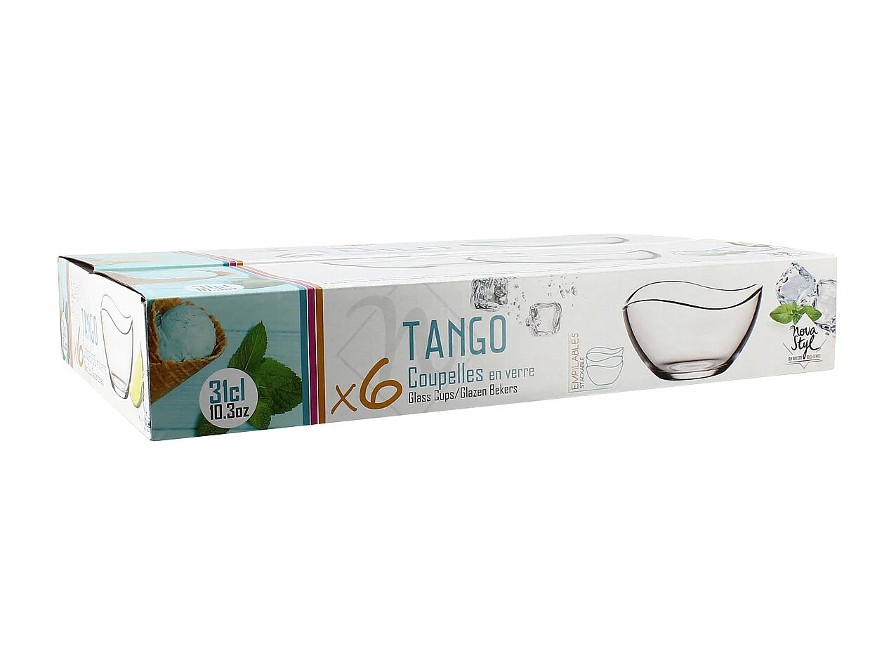 Novastyl - Lot 6 Coupelles Tango Aperitif Verre- Forme Vague - 31cl