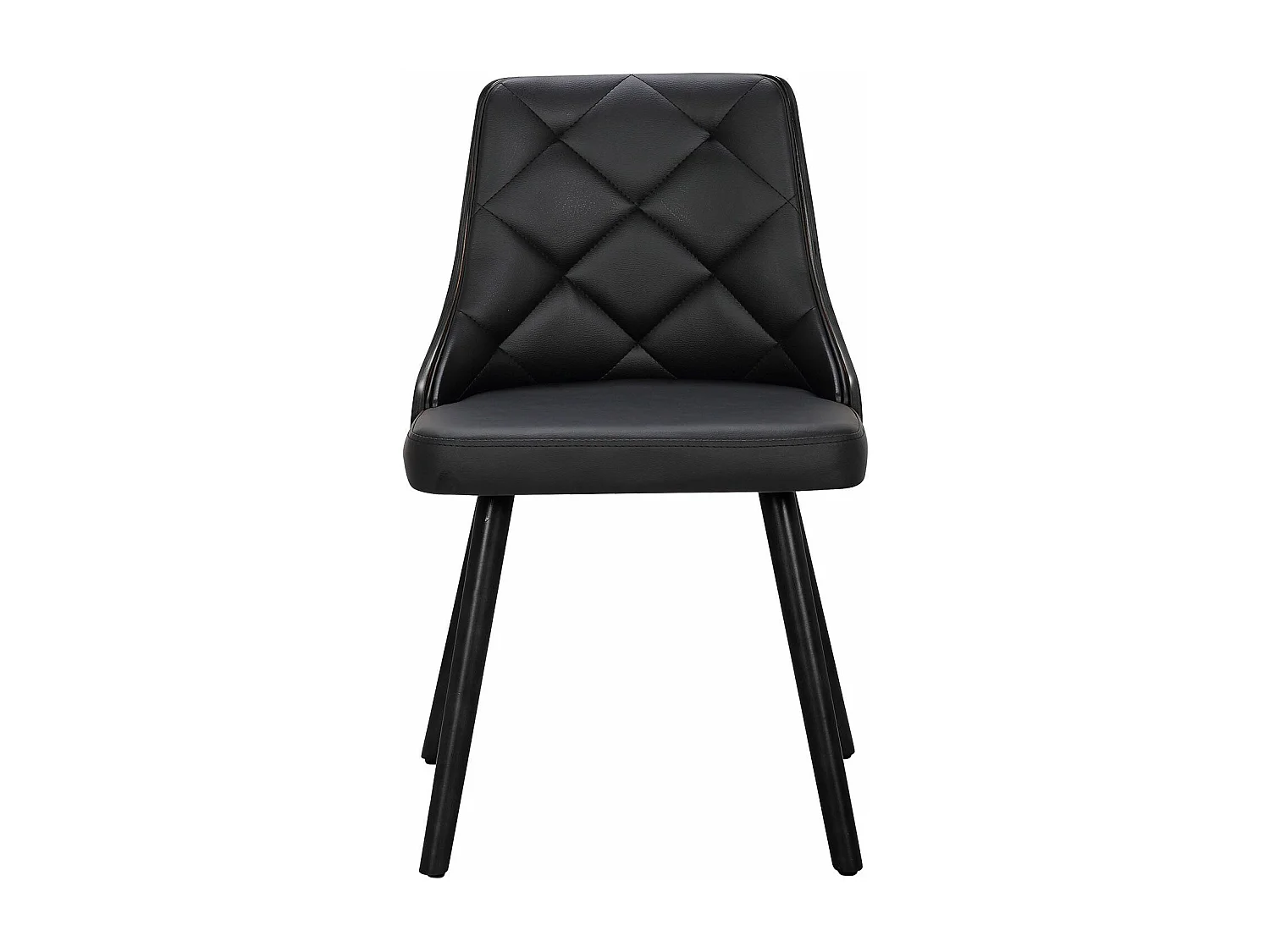 Lot de 4 chaises scandinaves Lalix Bois Noir et Simili Noir