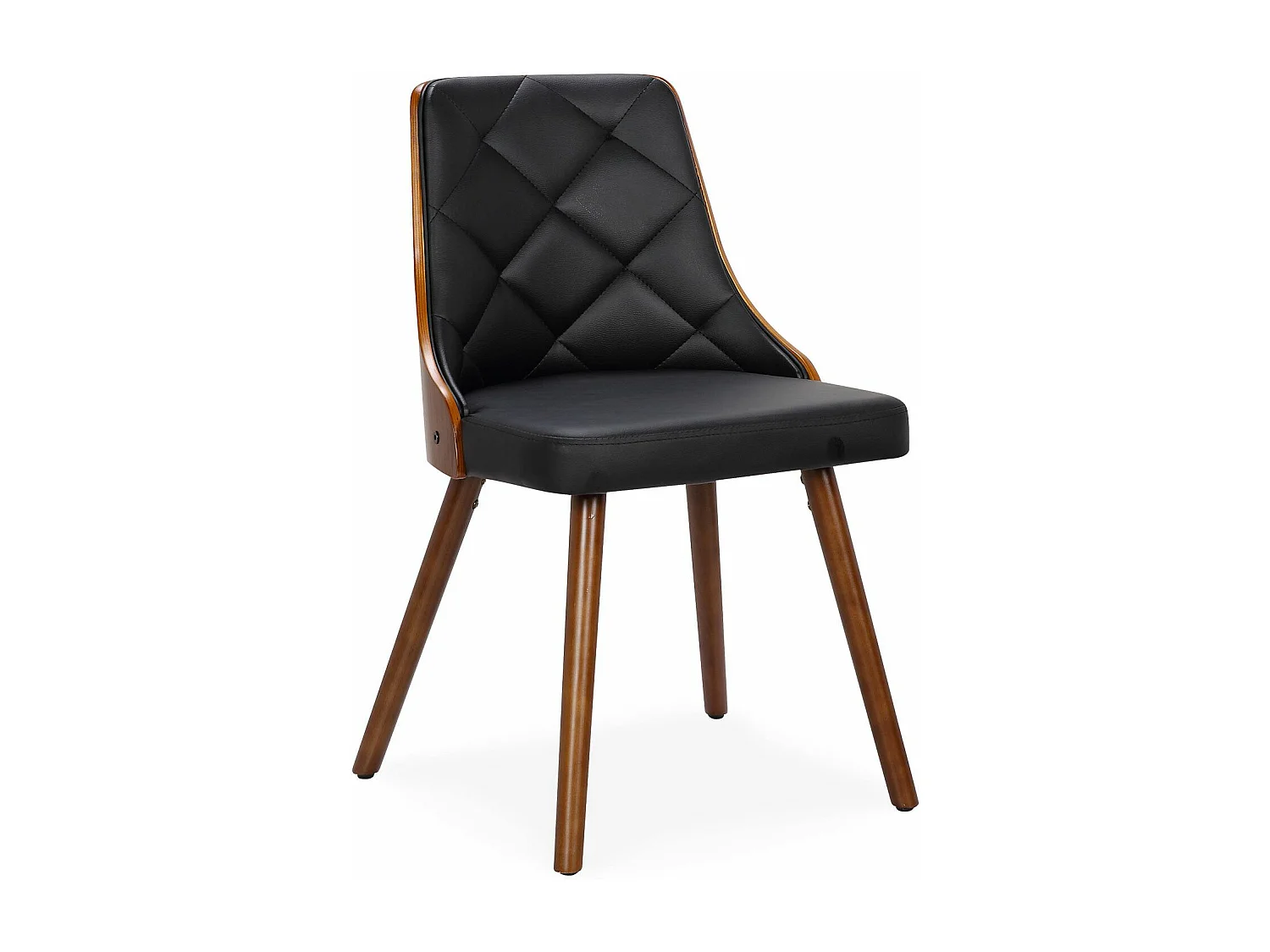 Lot de 4 chaises scandinaves Lalix Bois Noisette et Noir
