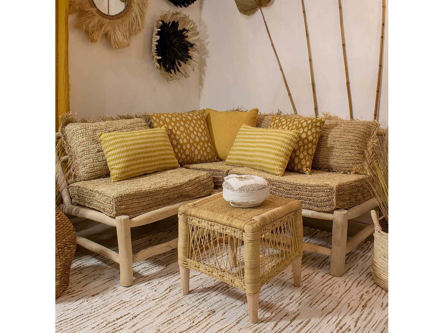 Now's Home - Bout De Canape En Rotin