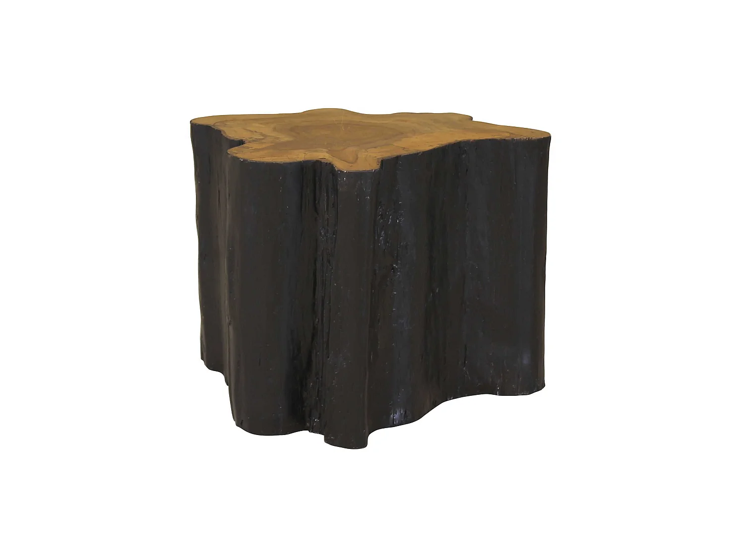 Now's Home - Meuble D'appoint En Bois Brule A La Finition Naturelle O40xht47  Kuro