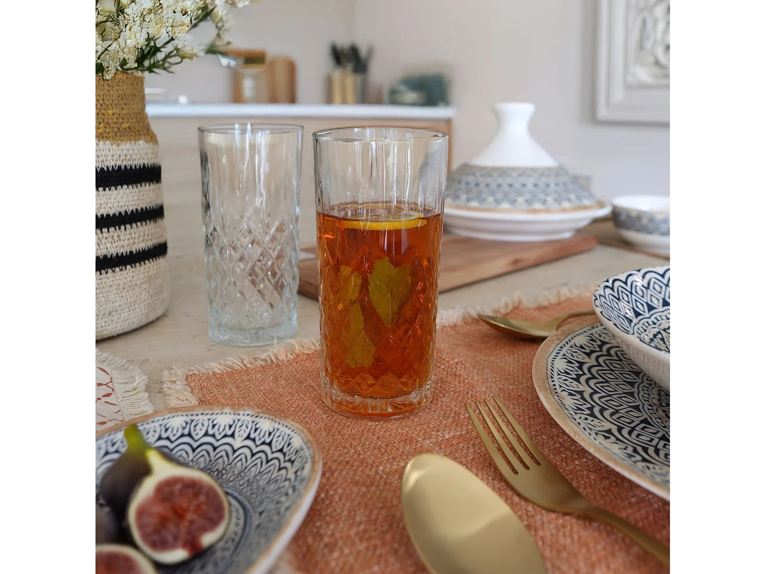 Novastyl - Boite De 6 Gobelets Glen 35.5cl En Verre Forme Haute