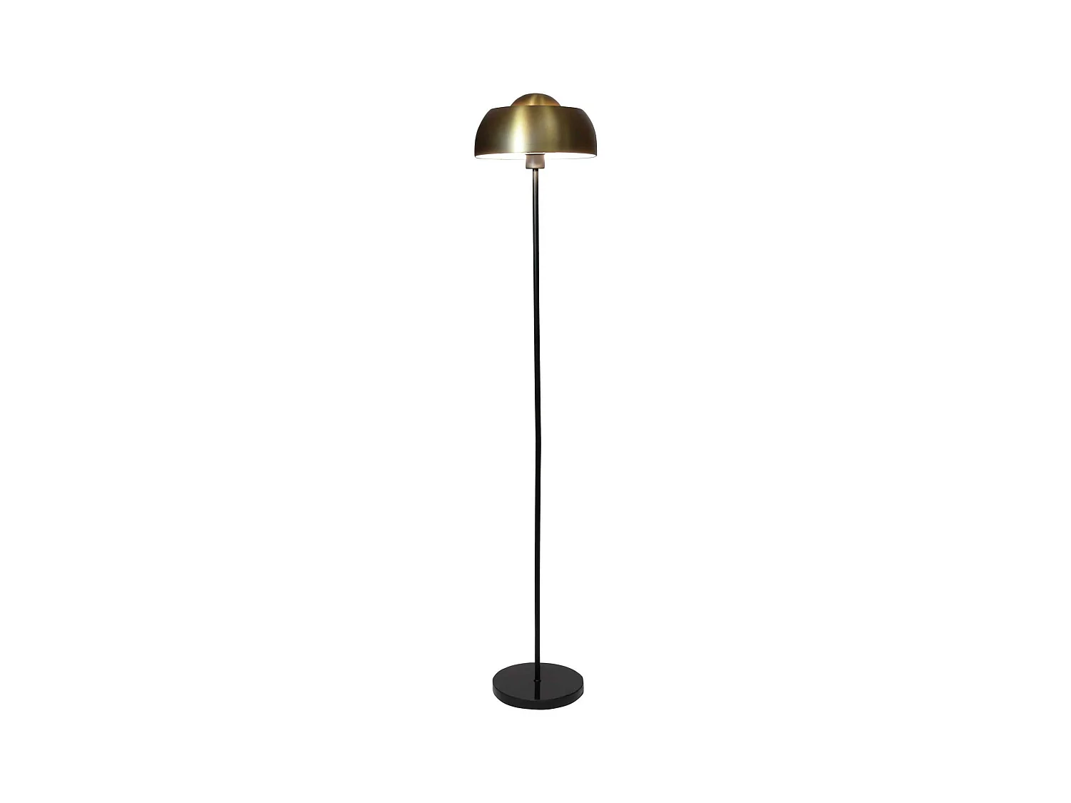 Now's Home - Lampadaire En Marbre Et Metal Noir Et Dore H160cm Nomaa