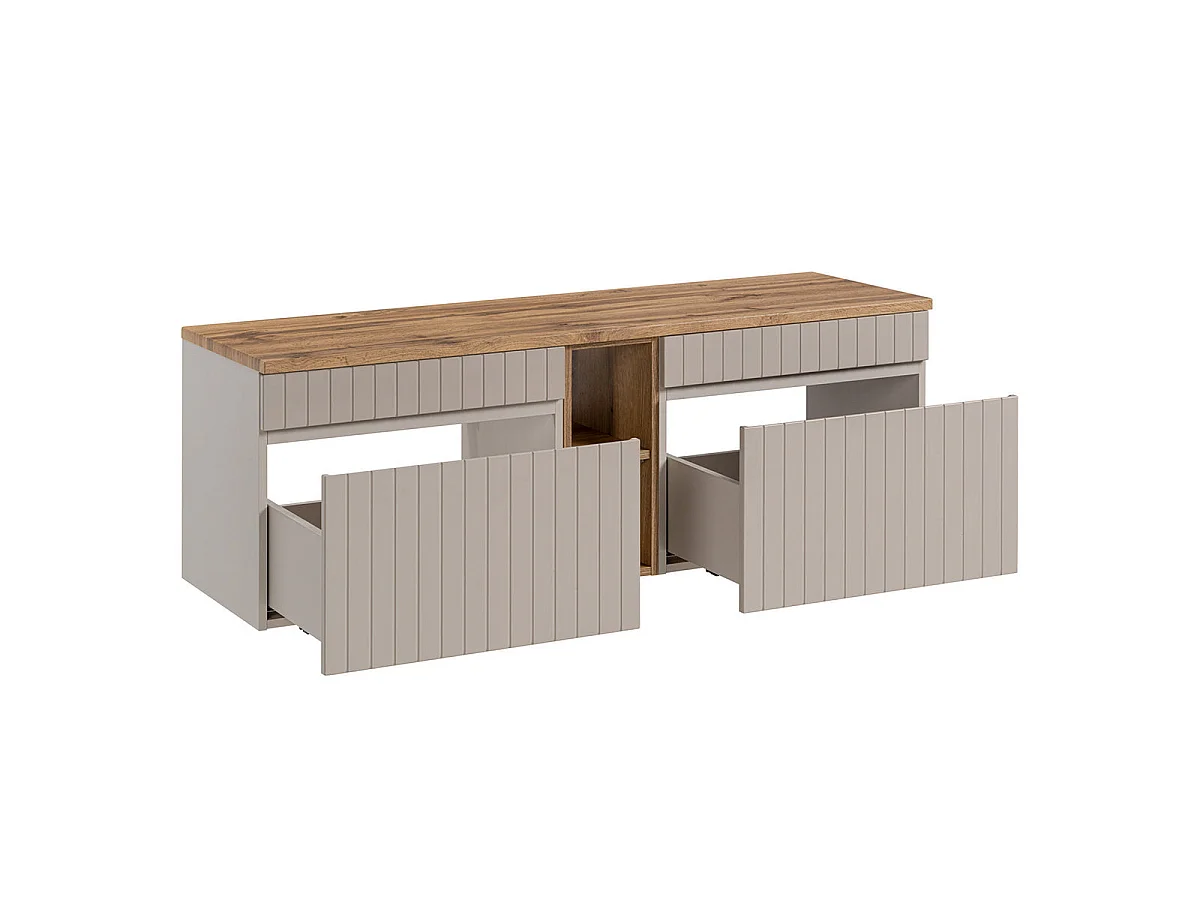 Zelie Kasjmier en Hout 140cm 2 nissen wastafelmeubel