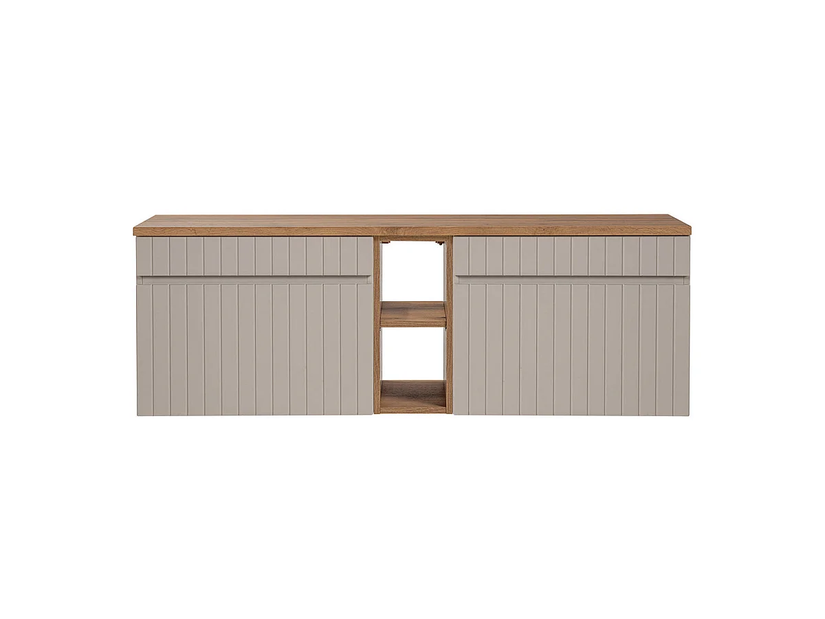 Zelie Kasjmier en Hout 140cm 2 nissen wastafelmeubel