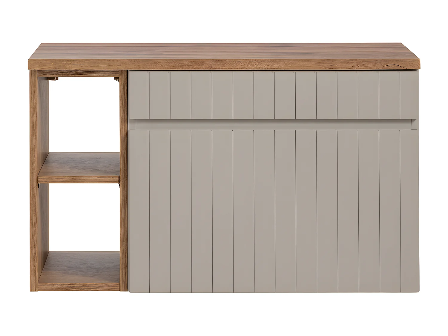 Meuble sous-vasque 80cm 2 niches Zelie Cachemire et Bois