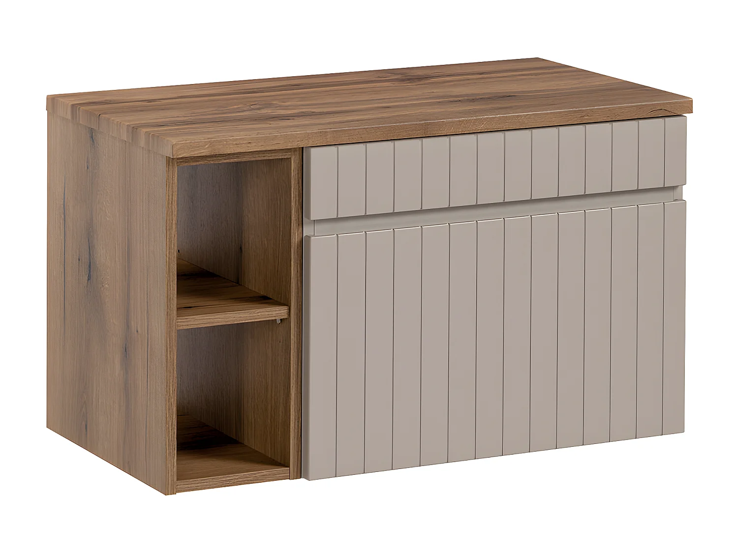 Mueble bajo lavabo 80cm 2 nichos Zelie Cachemira y Madera