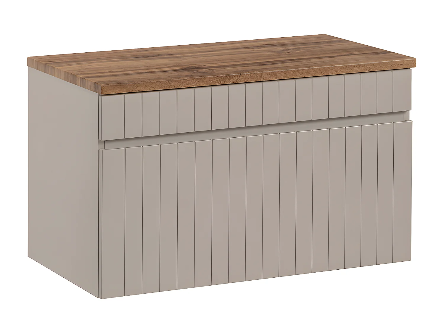 Meuble sous-vasque 80cm plan de toilette Zelie Cachemire et Bois