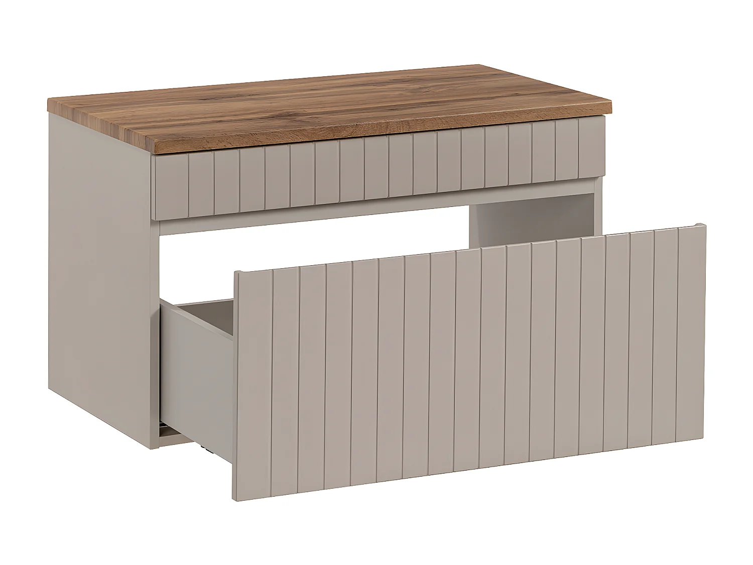 Meuble sous-vasque 80cm plan de toilette Zelie Cachemire et Bois