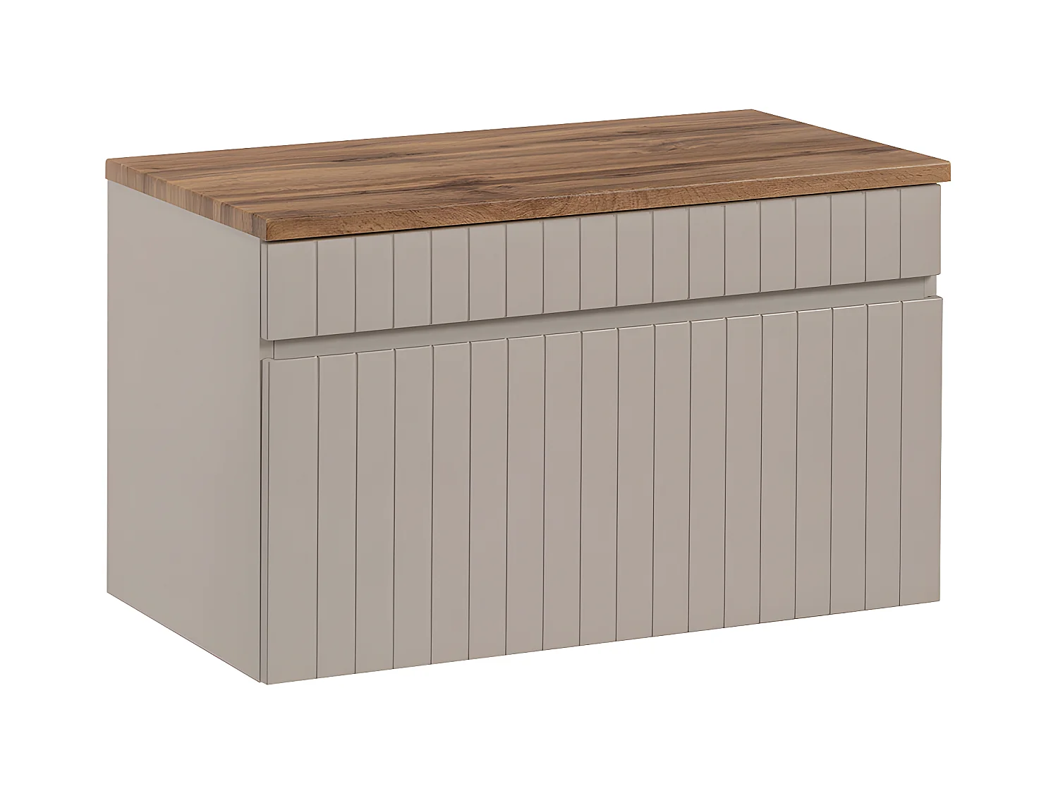 Meuble sous-vasque 80cm plan de toilette Zelie Cachemire et Bois