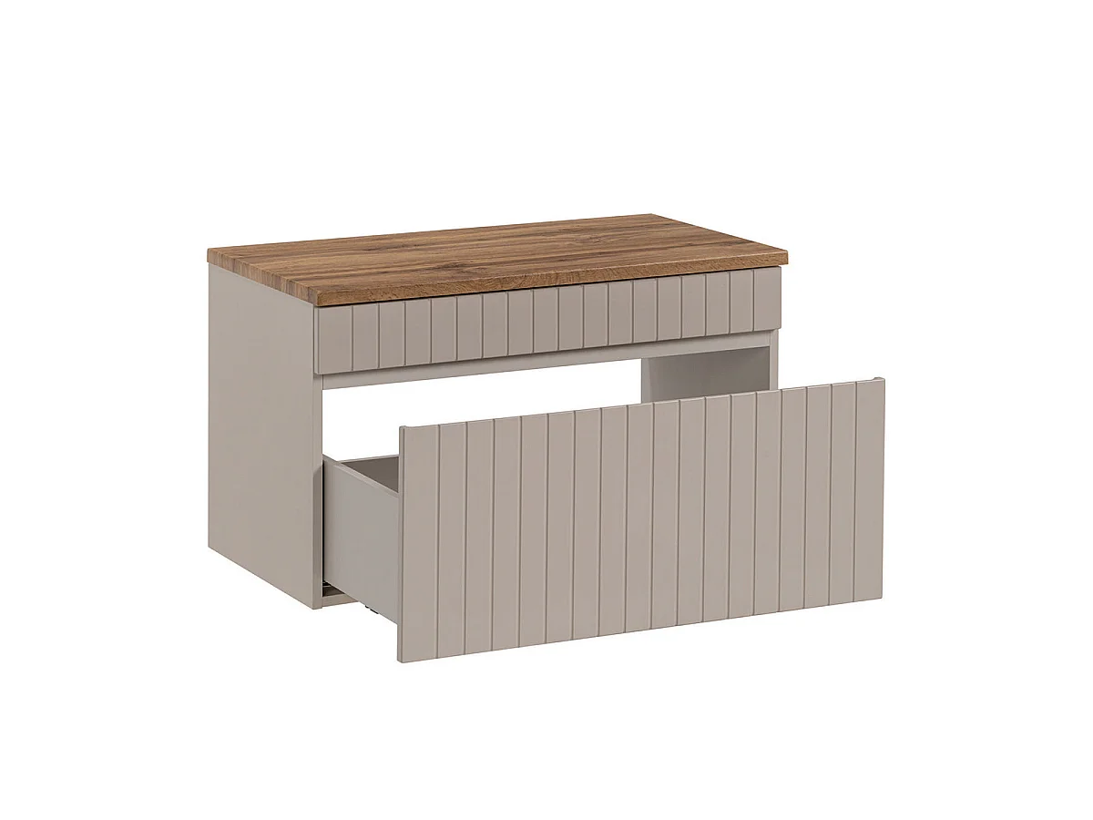 Waschtischunterschrank 80cm Waschtisch Zelie Kaschmir und Holz