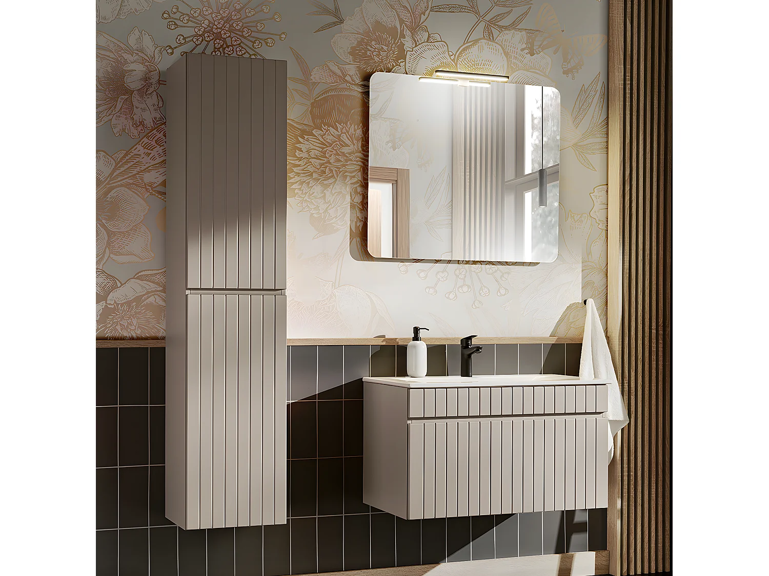 Meuble sous-vasque 80cm Zelie Cachemire